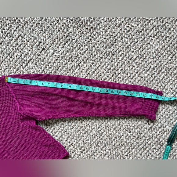 Free People We The Free Inside Out Knit Pullover Sweater Magenta Strut - Picture 5 of 10